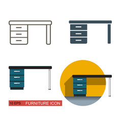 Office desk isometric icon Royalty Free Vector Image