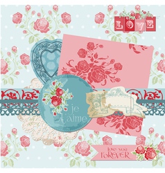 Scrapbook Design Elements - Rose Flowers Vector Image