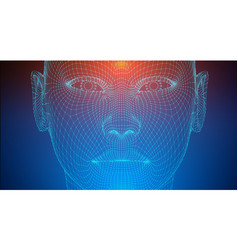 Artificial intelligence head city human Royalty Free Vector