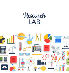 Flat style science icons background Royalty Free Vector