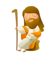 Close-up of jesus christ holding sheep Royalty Free Vector