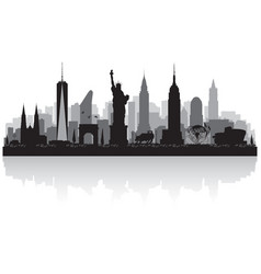 New York USA city skyline silhouette Royalty Free Vector