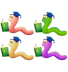 Outlined book worm Royalty Free Vector Image - VectorStock