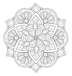 Adult coloring bookpage a zen mandala image Vector Image