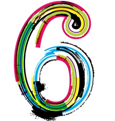 Colorful Number 6 Royalty Free Vector Image - VectorStock