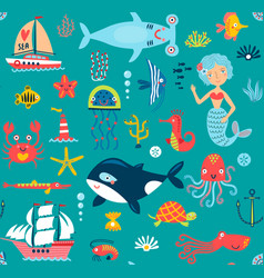 Sea set Royalty Free Vector Image - VectorStock