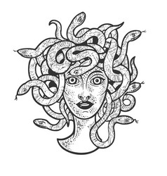 Medusa greek myth creature coloring Royalty Free Vector