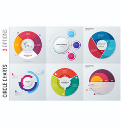 Collection circle chart infographic Royalty Free Vector