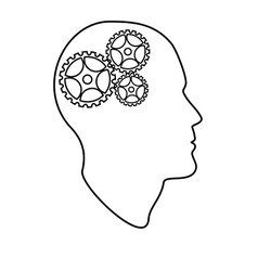 Head brain gears intelligence media Royalty Free Vector