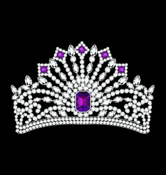 Beautiful female diadem with precious stones Vector Image