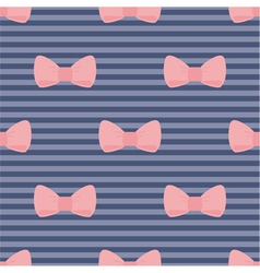 Pink bow and stripes pattern or tile background Vector Image