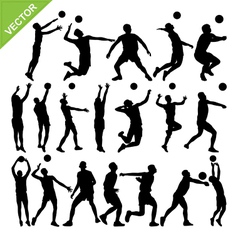 Petanque player silhouettes Royalty Free Vector Image