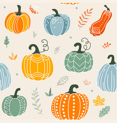 Pumpkin seamless pattern Royalty Free Vector Image