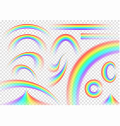 Rainbow set isolated on transparent background Vector Image
