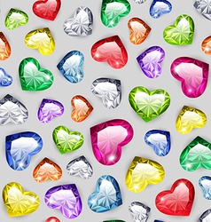 Ruby gem hearts seamless pattern Royalty Free Vector Image