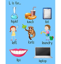 many words begin with letter l royalty free vector image words with letter l