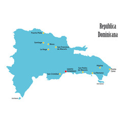 Black white dominican republic outline map Vector Image