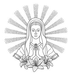 Virgin Mary Outline Vector Images Over 130