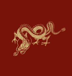 Chinese dragon mythological animal or asian Vector Image