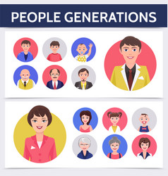 Flat people generation set Royalty Free Vector Image