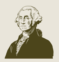 Hand drawn portrait george washington Royalty Free Vector