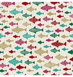 Seamless summer decorative fish pattern Royalty Free Vector