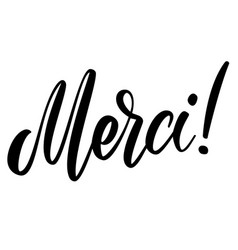 Merci phrase hand drawn lettering calligraphic Vector Image