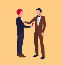 Cartoon two men or businessmen talking Royalty Free Vector