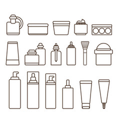 Cream containers out line Royalty Free Vector Image