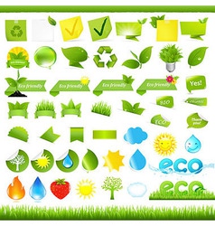 Eco label made in paper green leaves Royalty Free Vector