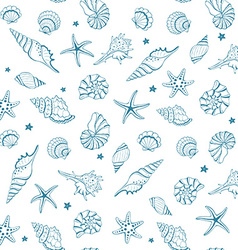 Seashells seamless background Royalty Free Vector Image