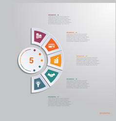 Template for infographics with 5 text area Vector Image