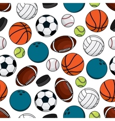 Cartoon hockey puck and sporting balls mascots Vector Image