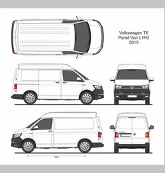 Volkswagen t6 cargo panel van l1h2 2015-present Vector Image