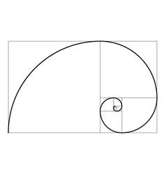 Fibonacci sequence circles golden ratio Royalty Free Vector