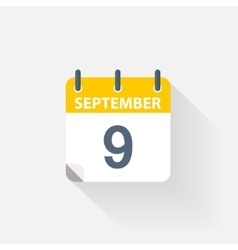 September 9 flat daily calendar icon date Vector Image