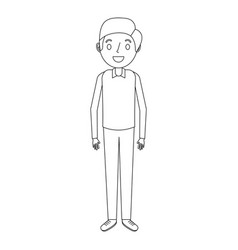 Cartoon man male character standing person Vector Image