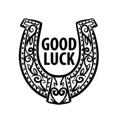 Good luck Horseshoe with inscription Royalty Free Vector