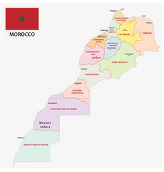 Map morocco with flag Royalty Free Vector Image