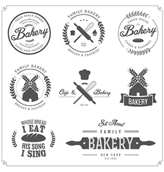 Set of vintage bakery labels and design elements Vector Image