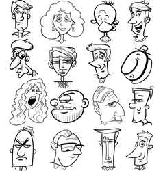 Cartoon people faces Royalty Free Vector Image