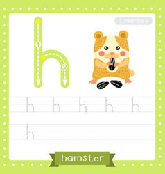 Letter h lowercase tracing practice worksheet Vector Image