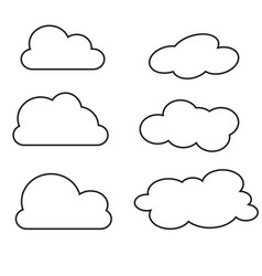 Clouds collection thin Royalty Free Vector Image