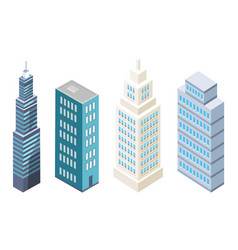 Multi-storey building skyscraper in isometric Vector Image