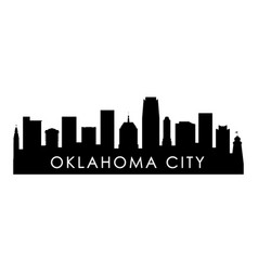 Oklahoma city usa skyline and landmarks silhouette