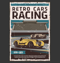 Vintage sport racing cars Royalty Free Vector Image