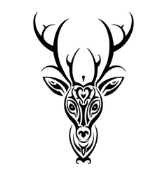 Deer head Polynesian tattoo style Royalty Free Vector Image