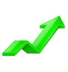 Green arrow 3d up financial graph Royalty Free Vector Image