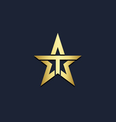 A initial star gold logo Royalty Free Vector Image