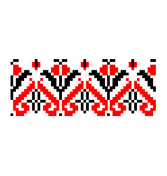 Pixelized pattern vyshyvanka traditional ethnic Vector Image